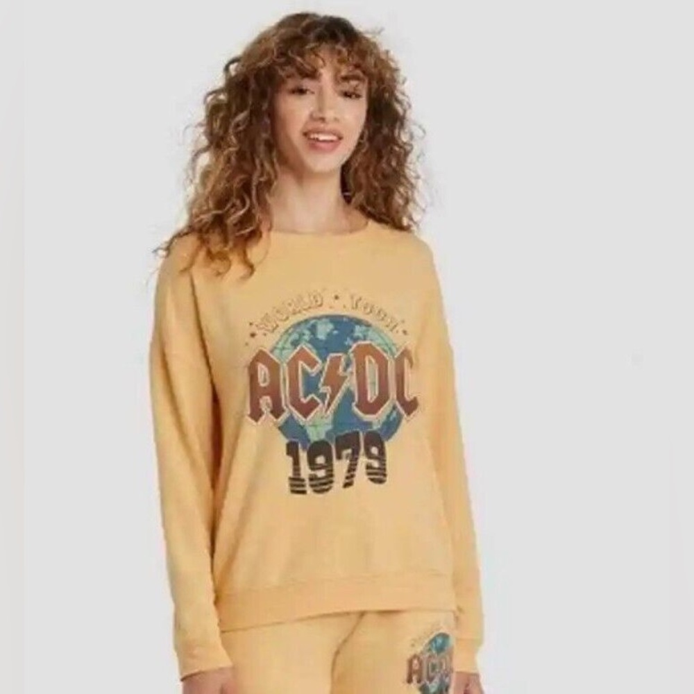Vintage 1979 Style ACDC Pullover Sweatshirt Size Large | Lightweight Band Tee‍